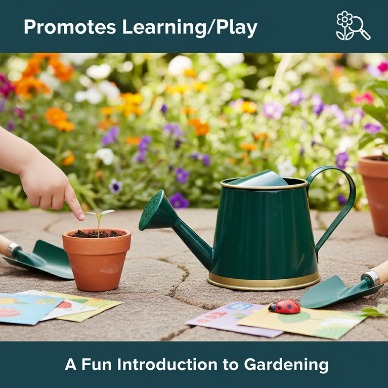 Plants Watering Can | 19 x 10 x 9 cms | 300 ml | Metal, Rust Free | Mini Watering can | Watering can for Kids | Gardening Equipment