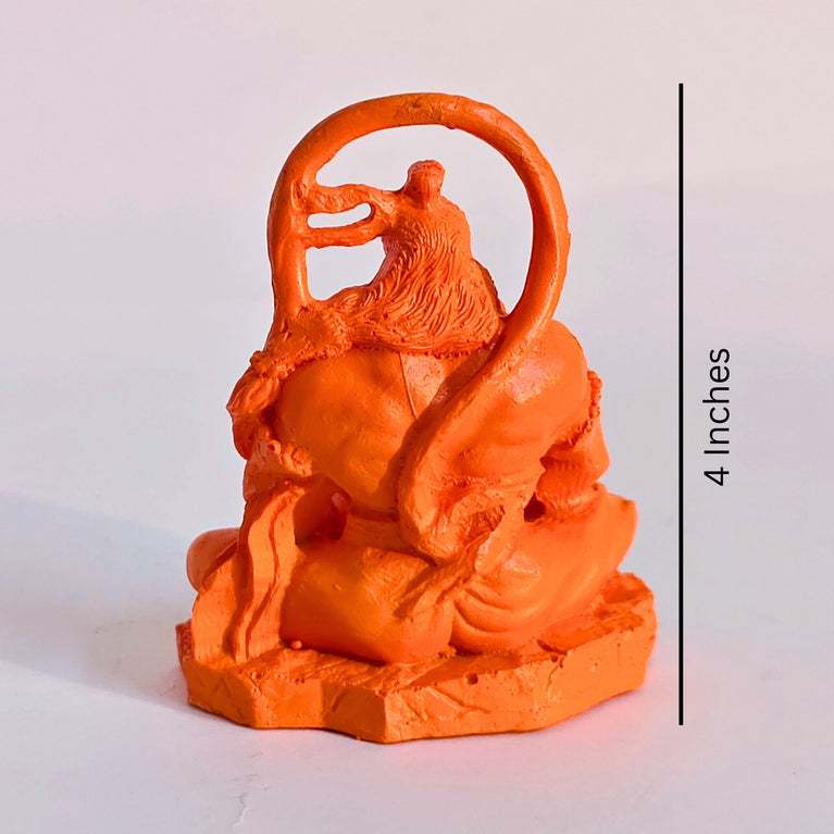 Dhyan Hanuman Resin Idol – Orange Meditation Hanuman Murti for Home Decor, Office Desk & Car Dashboard | Spiritual Gift Showpiece (8 x 6.5 x 9 cm)