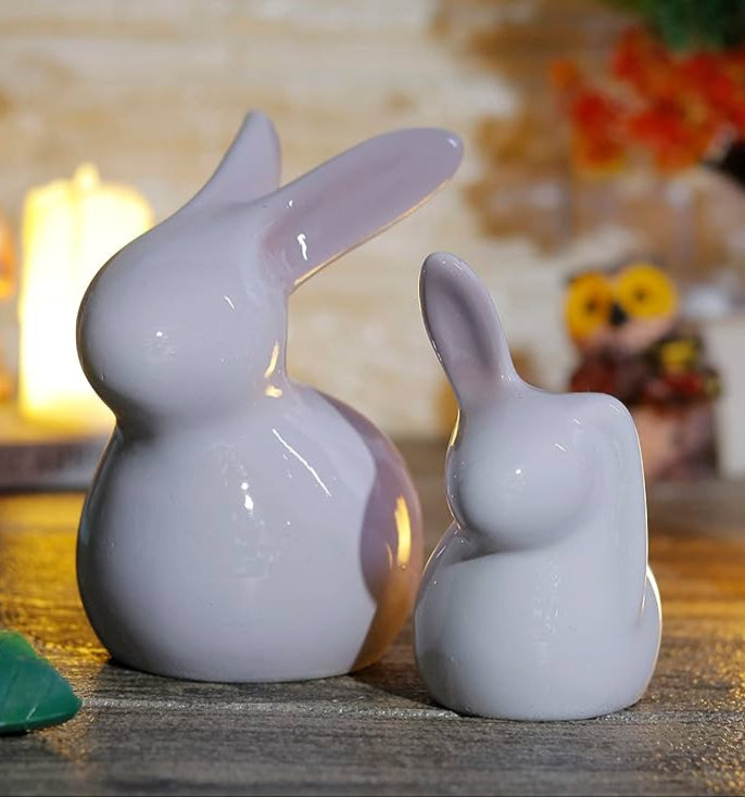 Cute Rabbit Showpiece Miniatures for Home Decor | Table Decor | Resin | Home Decor | Artifact