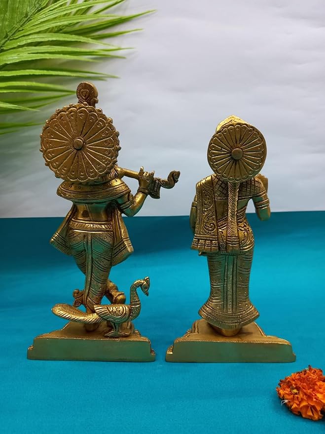Brass Radha Krishna Idol Statue Decor Figurine | God Idol | Pooja Item | Metal Handicraft