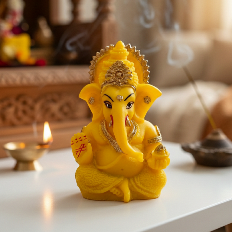 Lord Ganesha | Car Dashboard Ganesha Idol (5 color) | 5 x 3 x 9 cms (L x B x H) | Table Decor | Ganesha Idol for car | Car Decor Figurine