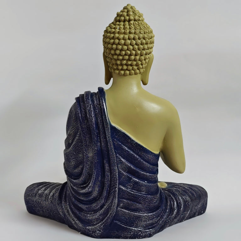 Blessing Buddha Statue | 15 inches | Blue | Teal Blue| Dark Blue| Chocolate | Orange | Light Orange| Blue Gray| Gold | Table Decor
