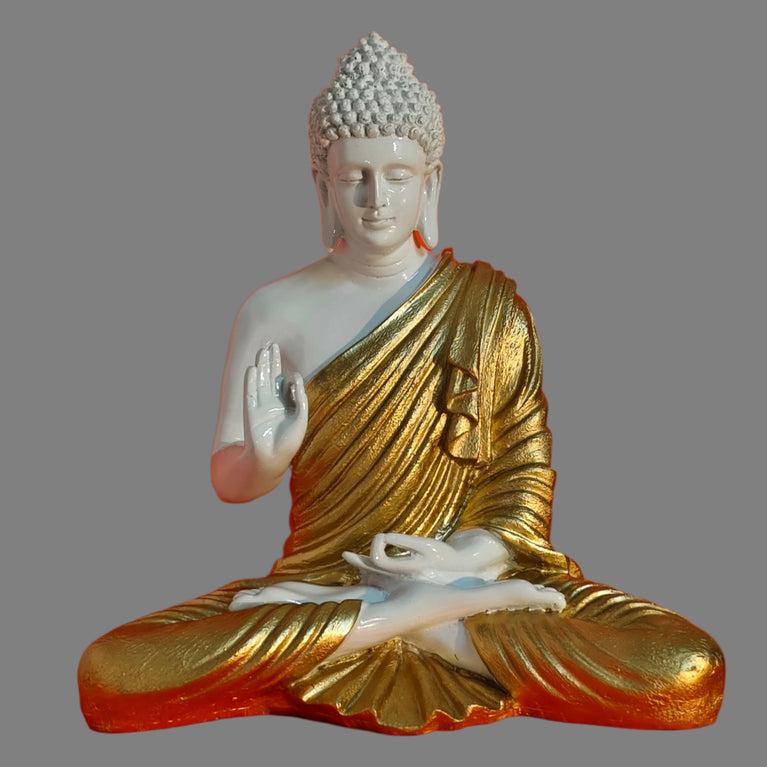Blessing Buddha Statue | 15 inches | Blue | Teal Blue| Dark Blue| Chocolate | Orange | Light Orange| Blue Gray| Gold | Table Decor