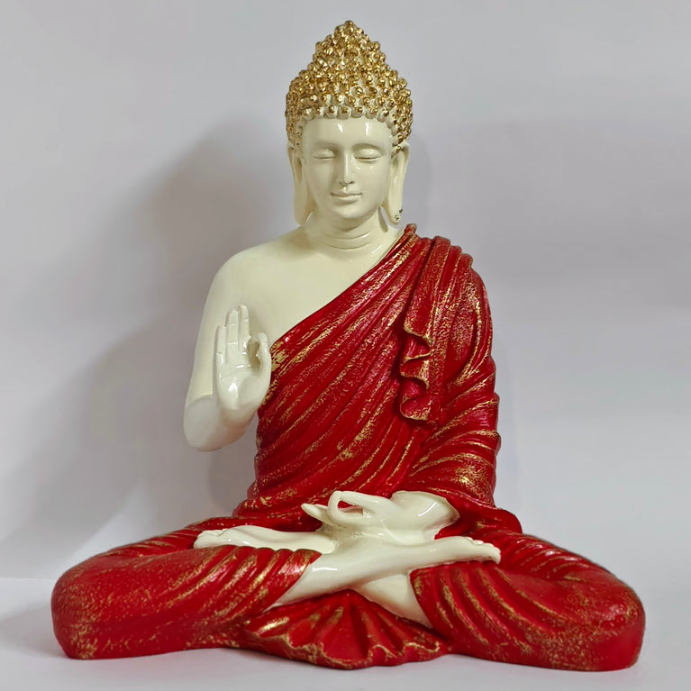 Blessing Buddha Statue | 15 inches | Blue | Teal Blue| Dark Blue| Chocolate | Orange | Light Orange| Blue Gray| Gold | Table Decor