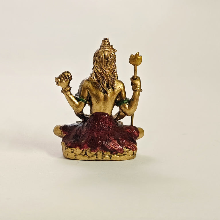 Shiva Meditating Pose Resin Figurine (Dhyan Shiva) | 7x4x8 cms Compact Decorative Idol | Home & Office Decor, Car Dashboard Statue | Golden-Multicolour | Dhyan Mahadev | Adiyogi Shiva