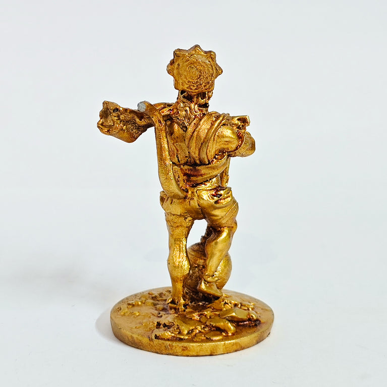 Bahubali Hanuman Resin Showpiece | Golden Finish | 6×6×11 cm | Divine Car Dashboard Idol & Home Decor Statue | Compact Hindu God Figurine for Positive Energy & Gifting