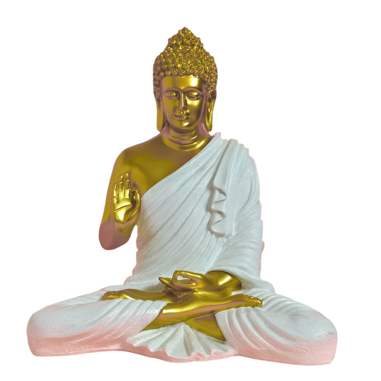 Blessing Buddha Statue | 15 inches | Blue | Teal Blue| Dark Blue| Chocolate | Orange | Light Orange| Blue Gray| Gold | Table Decor