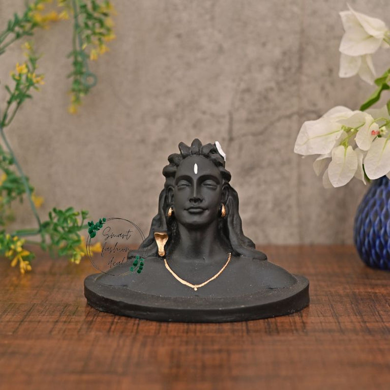 Adiyogi Shiva | Car Decor | Car Dashboard God Idol | Coimbatore Adiyogi Shiva Statue | Black color| 10 × 7 × 15 cm| Table Decor | God Idol |