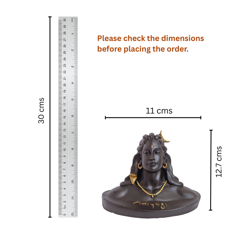 Adiyogi Shiva | Car Decor | Car Dashboard God Idol | Coimbatore Adiyogi Shiva Statue | Black color| 10 × 7 × 15 cm| Table Decor | God Idol |