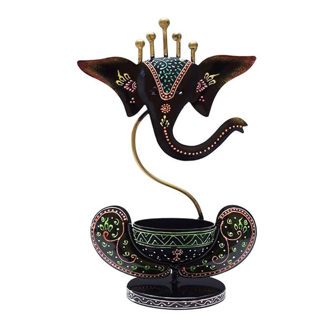 Ganesh T-Lite Black Glossy | Table Decor