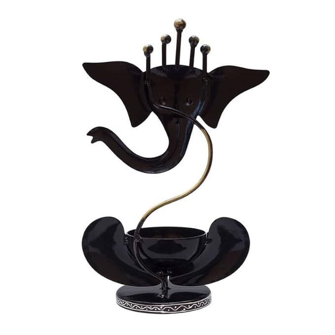 Ganesh T-Lite Black Glossy | Table Decor