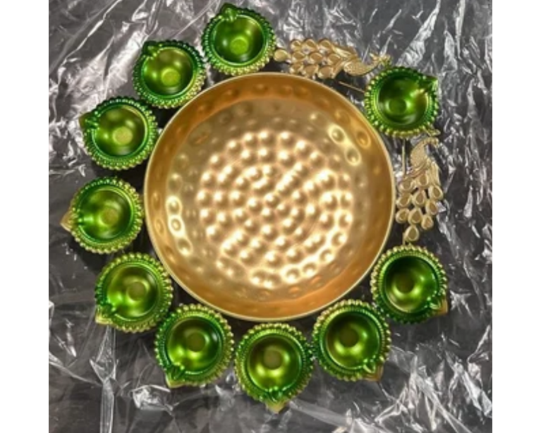 Brass Peacock Urli Diya