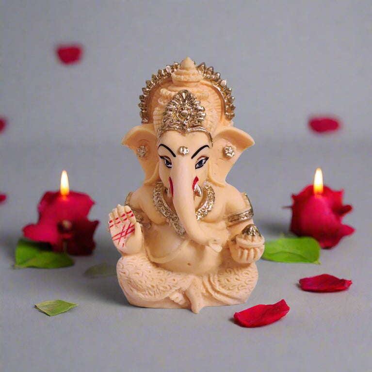 Lord Ganesha | Car Dashboard Ganesha Idol (5 color) | 5 x 3 x 9 cms (L x B x H) | Table Decor | Ganesha Idol for car | Car Decor Figurine