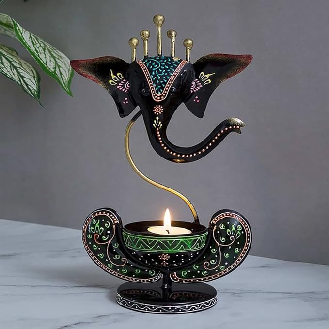 Ganesh T-Lite Black Glossy | Table Decor