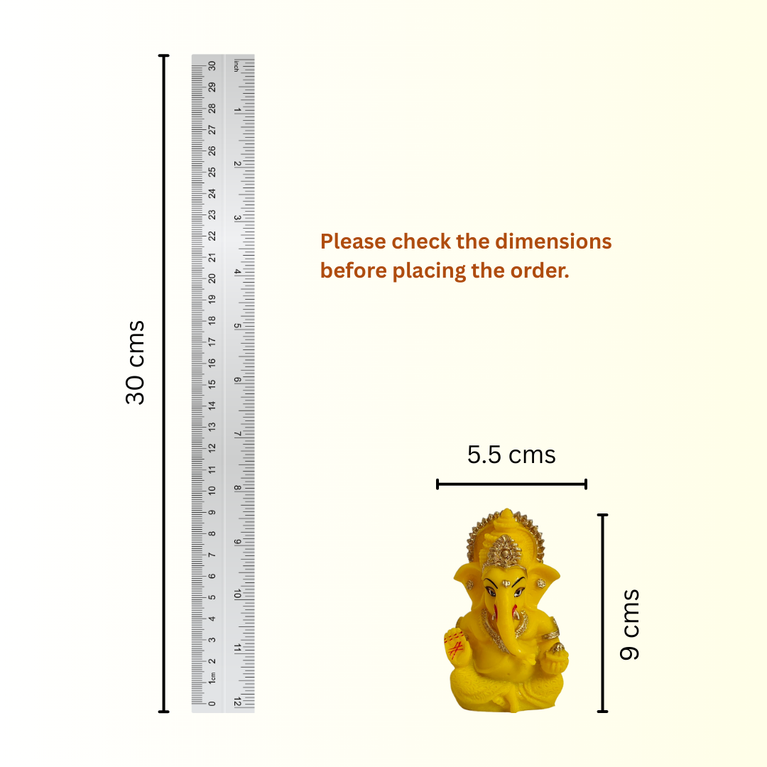Lord Ganesha | Car Dashboard Ganesha Idol (5 color) | 5 x 3 x 9 cms (L x B x H) | Table Decor | Ganesha Idol for car | Car Decor Figurine