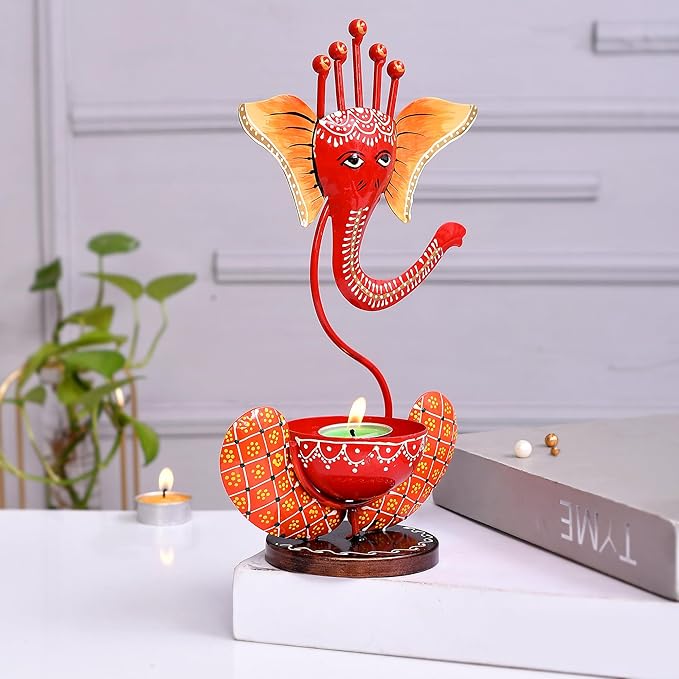 Ganesh T-Lite Orange | Table Decor