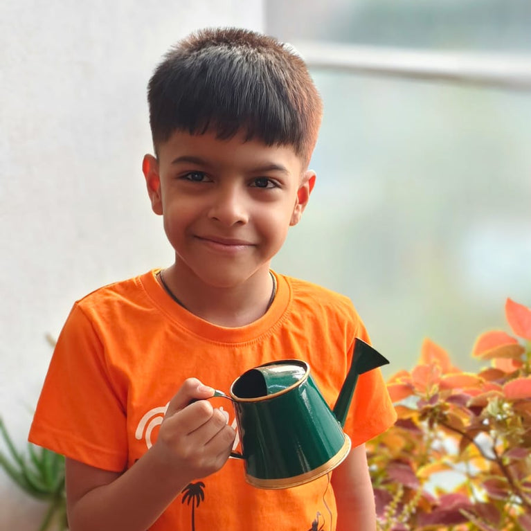 Plants Watering Can | 19 x 10 x 9 cms | 300 ml | Metal, Rust Free | Mini Watering can | Watering can for Kids | Gardening Equipment