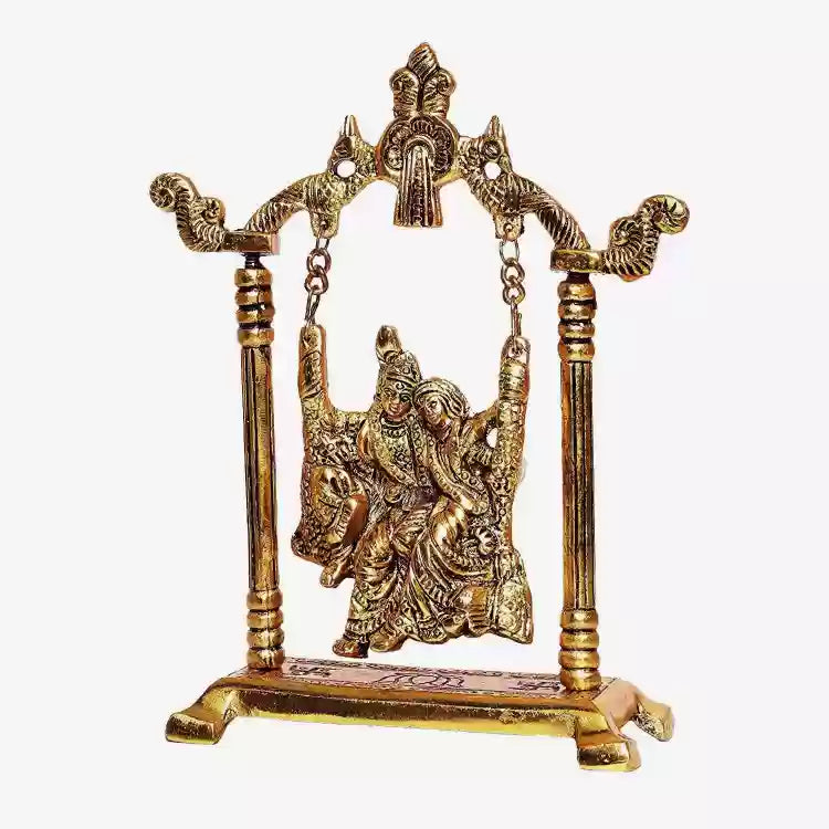 Radha Krishna Jhula | Double Peacock | God Idol | Metal Handicraft