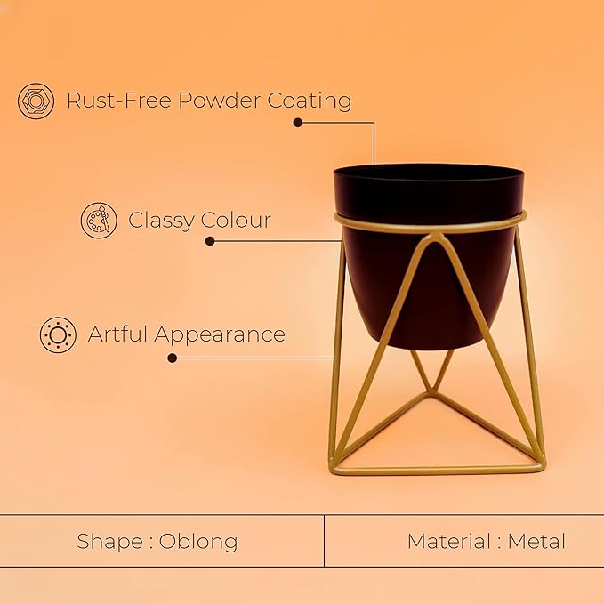 Planter Pot Stand for Outdoor | Planter Stand for Garden | Plant Stand for Home | Gamla Stand for Home | Metal Indoor Pots with Drainage Hole | Set of 1| Gardening | Planter