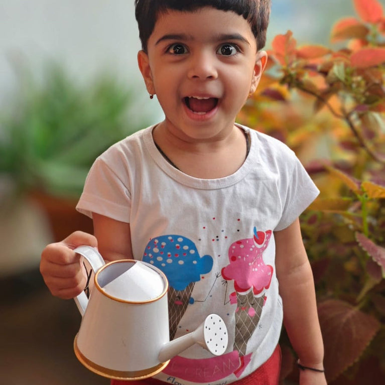 Plants Watering Can | 19 x 10 x 9 cms | 300 ml | Metal, Rust Free | Mini Watering can | Watering can for Kids | Gardening Equipment