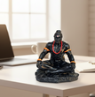 Dhyan Hanuman Black Resin Idol for Car Dashboard & Home Decor | Meditating Hanuman Ji Statue | 9.5 x 7.5 x 10.5 cm | Spiritual Showpiece for Office, Mandir & Gifting