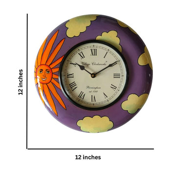 Rajasthani Painted Clock 12" |  Home Decor | Wall Decor | Clocks | Hand Painted Clock