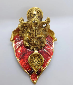 Red Patta Ganesh | God Idol | Divine | Metal Handicrafts