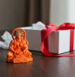 Dhyan Hanuman Resin Idol – Orange Meditation Hanuman Murti for Home Decor, Office Desk & Car Dashboard | Spiritual Gift Showpiece (8 x 6.5 x 9 cm)