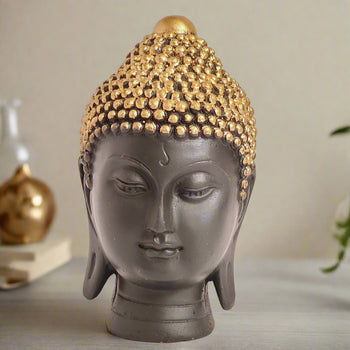 Buddha Meditation Head | Buddha face Golden Statue | Car Dashboard | Decor | Peace