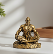 Dhyan Hanuman Idol for Home and Car Decor | Meditation Pose Resin Statue for Car Dashboard, Office & Temple | Hanuman Ji, Bajrang Bali | Antique Golden Matt Finish Murti (9.5 × 7.5 × 11 cm)