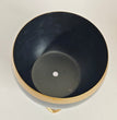 Home Décor Vase with Stand | Flower Pot | Indoor Plant Vase | Tabletop Desktop | Bedroom Table | Decoration Centerpiece | Living Room Décor Showpiece | 6'' Round Metal Black-Gold (Pack of 1) | Gardening | Planter