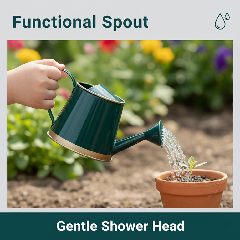 Plants Watering Can | 19 x 10 x 9 cms | 300 ml | Metal, Rust Free | Mini Watering can | Watering can for Kids | Gardening Equipment