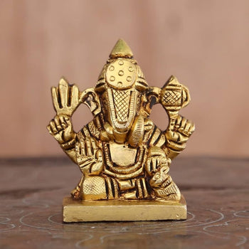 Beautiful Dagdusheth Halwai Ganesh Idol | Table Decor | Brass Bloom | God Idol | Metal Handicraft