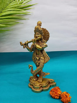 Brass Radha Krishna Idol Statue Decor Figurine | God Idol | Pooja Item | Metal Handicraft