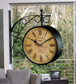 Premium vintage railway clock | Black | Clock | Wall Decor | Vintage