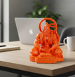 Dhyan Hanuman Resin Idol – Orange Meditation Hanuman Murti for Home Decor, Office Desk & Car Dashboard | Spiritual Gift Showpiece (8 x 6.5 x 9 cm)
