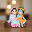 Radha Krishna Resin Idol for Car Dashboard & Home Decor | Handcrafted Mini Murti Showpiece | Spiritual Gift for Diwali, Housewarming & Puja | 10 × 6 × 9 cm