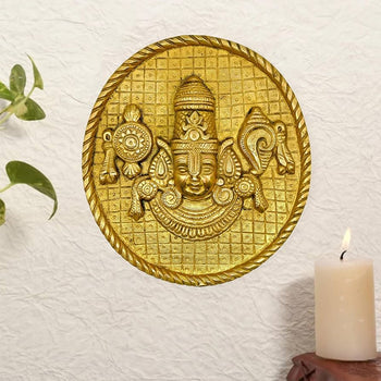 Masterpiece Tirupati Balaji Plate for Wall Hanging for Home Decor | Home Decor | God Idol | Brass | Wall Decor