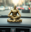 Dhyan Hanuman Idol for Home and Car Decor | Meditation Pose Resin Statue for Car Dashboard, Office & Temple | Hanuman Ji, Bajrang Bali | Antique Golden Matt Finish Murti (9.5 × 7.5 × 11 cm)