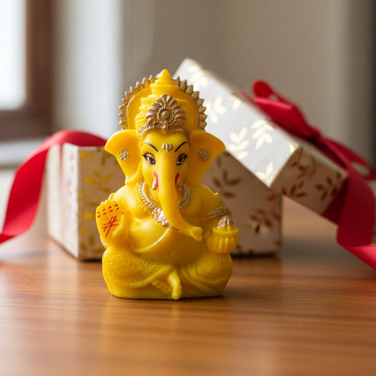 Lord Ganesha | Car Dashboard Ganesha Idol (5 color)  | 5 x 3 x 9 cms (L x B x H) | Table Decor | Ganesha Idol for car | Car Decor Figurine