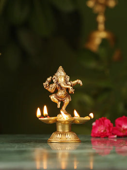 Ganesh Deepak | 5 Batti Deepak Ganesh | God Idol | Pooja Item | Brass