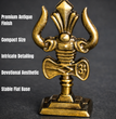 The Craftified Metal Trishul for Car Dashboard & Home Mandir | Compact 9 cm Lord Shiva Trishul Idol | Auspicious Decorative & Spiritual Gift | 4.5 x 2 x 9.5 cms (Gold)