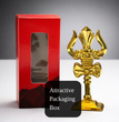 The Craftified Metal Trishul for Car Dashboard & Home Mandir | Compact 9 cm Lord Shiva Trishul Idol | Auspicious Decorative & Spiritual Gift | 4.5 x 2 x 9.5 cms (Gold)