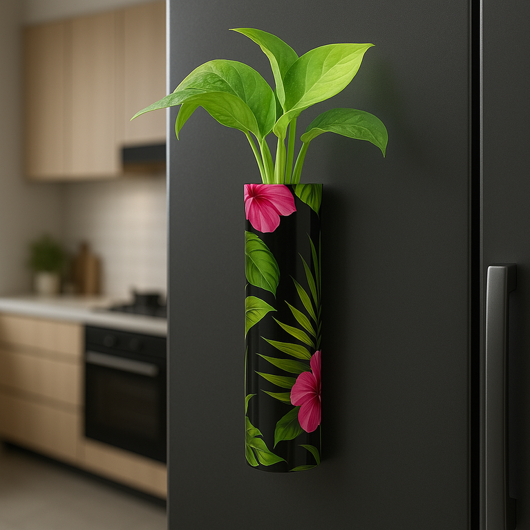 Metal Magnetic Fridge Planter Flower Pot | Tubular magnetic planter | Refrigerator, Almirah | Gardening | Planters