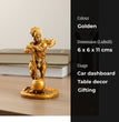 Bahubali Hanuman Resin Showpiece | Golden Finish | 6×6×11 cm | Divine Car Dashboard Idol & Home Decor Statue | Compact Hindu God Figurine for Positive Energy & Gifting