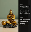Hanuman Ji Idol for Car Dashboard – Dhyan Pose | Meditation Hanuman Ji | Premium Resin Murti for Home Temple, Office Desk & Gift | 9 x 7 x 9 cm Golden Showpiece | Housewarming