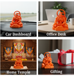 Dhyan Hanuman Resin Idol – Orange Meditation Hanuman Murti for Home Decor, Office Desk & Car Dashboard | Spiritual Gift Showpiece (8 x 6.5 x 9 cm)