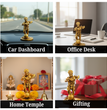 Bahubali Hanuman Resin Showpiece | Golden Finish | 6×6×11 cm | Divine Car Dashboard Idol & Home Decor Statue | Compact Hindu God Figurine for Positive Energy & Gifting