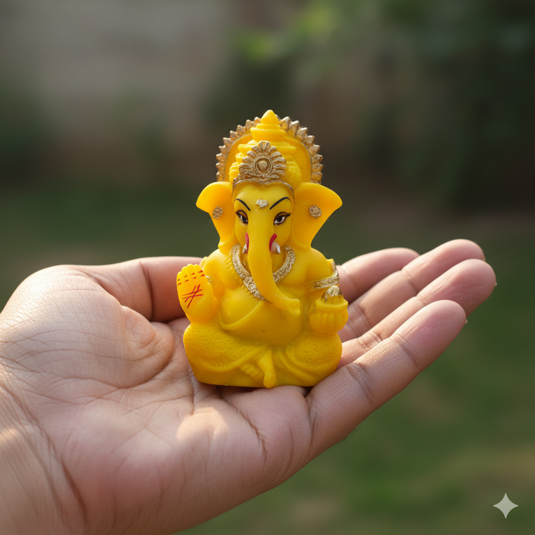 Lord Ganesha | Car Dashboard Ganesha Idol (5 color)  | 5 x 3 x 9 cms (L x B x H) | Table Decor | Ganesha Idol for car | Car Decor Figurine