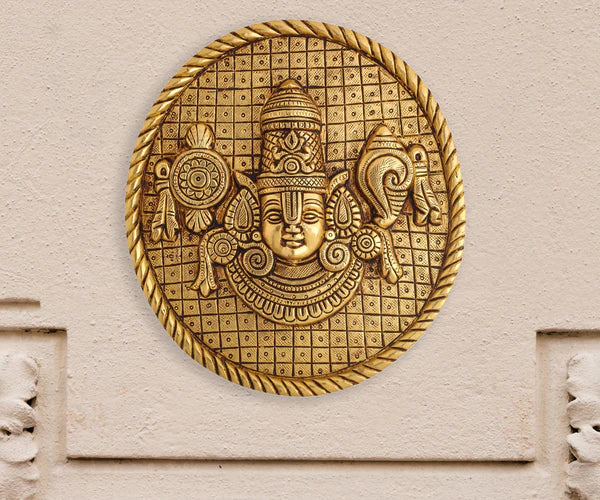 Masterpiece Tirupati Balaji Plate for Wall Hanging for Home Decor | Home Decor | God Idol | Brass | Wall Decor